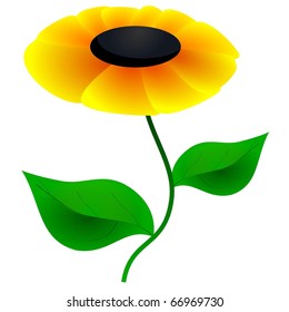 vector image abstract yellow flower