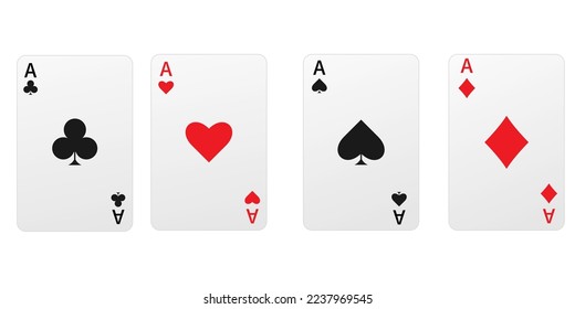 Vector image of the ace playing card . Winning poker. A casino game. Gambling.