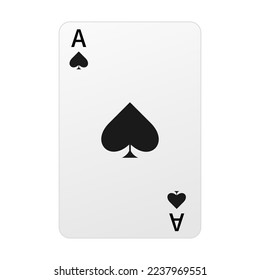 Vector image of the ace playing card . Winning poker. A casino game. Gambling.