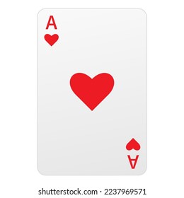 Vector image of the ace playing card . Winning poker. A casino game. Gambling.