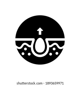 Imagen vectorial. Iconos de acné pore. Imagen de cuidado de la piel.