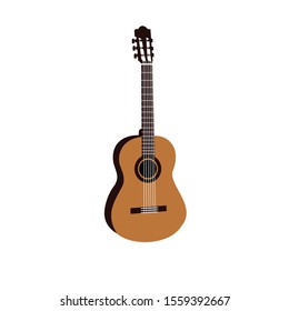 Vector image with an acoustic guitar theme