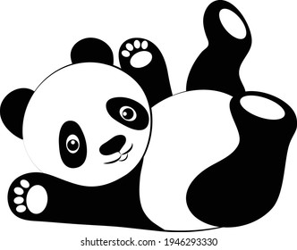 A vector image of an adorable cute baby panda. 