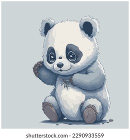 vector image adorable panda bear illustration