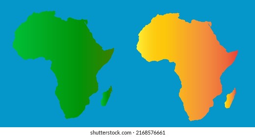 Vector image of the African continent, colors and silhouettes suitable for graphic design and logo creation about Africa and its nature