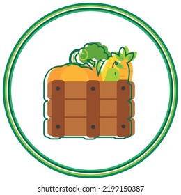 vector image. agriculture icon with white background and green lines.
