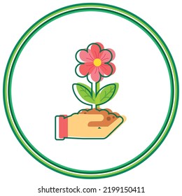vector image. agriculture icon with white background and green lines.