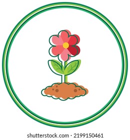 vector image. agriculture icon with white background and green lines.