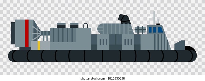 Vector Image Of An Air Cushion Landing Craft Vector Flat Icon Isolated