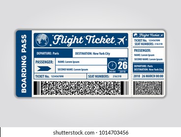 Vector image of airline boarding pass ticket. Vector illustration