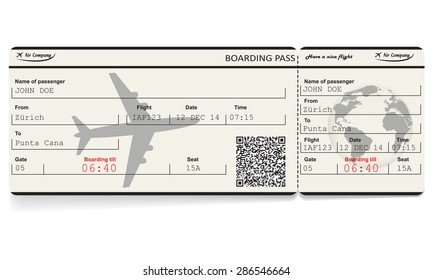 Vector Image Airline Boarding Pass Ticket Vector C S N Mi N Ph B N Quy N