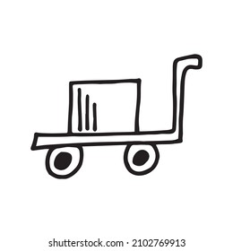 
vector image of airport cart in doodle style