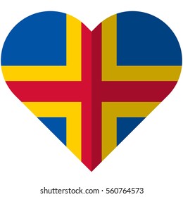 Vector image of the Aland flat heart flag