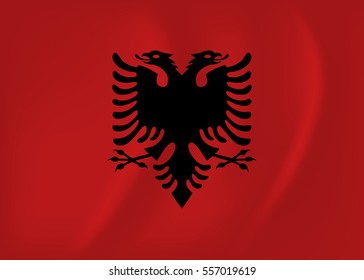 Vector image of the Albania waving flag