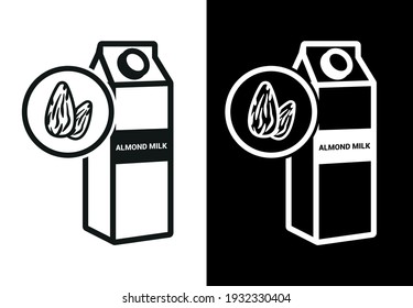 Vector image. Almond milk icon.