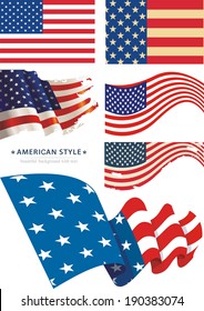 Vector image of American flag