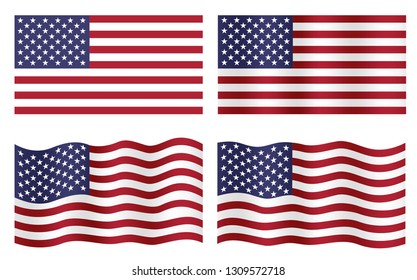 Vector image of American Flag. American Flag background. American Flag illustration. United States of America. USA. The Star-Spangled Banner with Stars and Stripes.