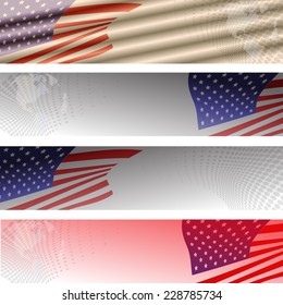 Vector image of the American flag as a background.