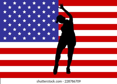 Vector image of the American flag as a background.