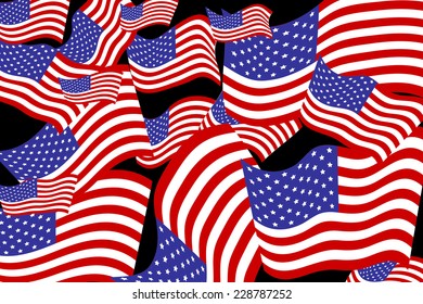Vector image of the American flag as a background.