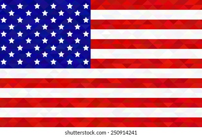 vector image of american flag in crystal 