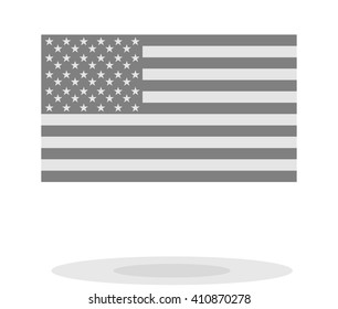 Vector image of american flag in dark and light gray, American Flag for Independence Day Vector illustration. Flag of the United States of America.