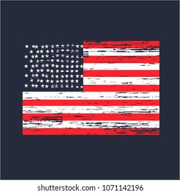 vector image of american flag distress texture