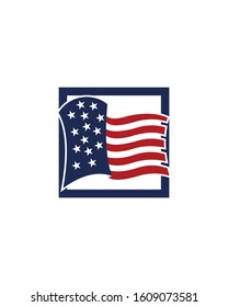 vector image of american flag , eps10