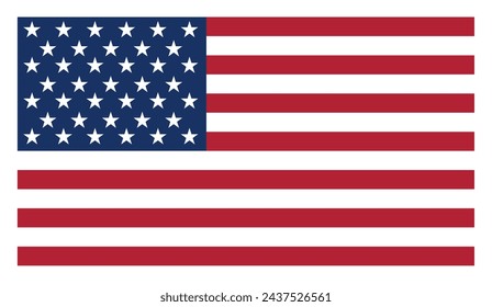 Imagen vectorial de la bandera estadounidense. Ilustración vectorial de la bandera de Estados Unidos. Bandera americana. EPS 10.