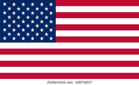 Vector image of american flag. Illustration of waving flag of United States of America.