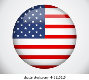 vector image of american flag, USA United States symbol, Independence day background