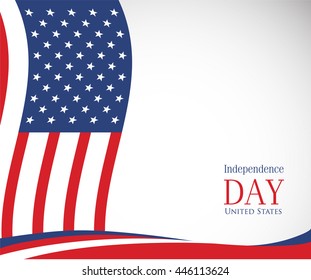 vector image of american flag, USA United States symbol, Independence day background