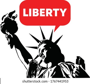 vector image of American liberty symbols of freedom