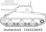 Vector image of an American tank from the Second World War M4. I must say that this is the most massive tank of the USA since WW2. The inscription is the name of the tank