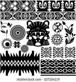 Vector image of ancient American pattern on white