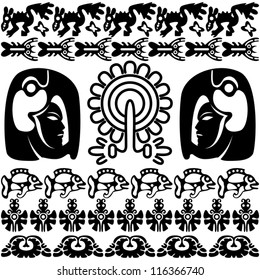 Vector image of ancient american pattern on white