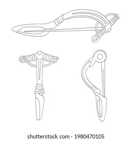 vector image with ancient brooch fibula for your project