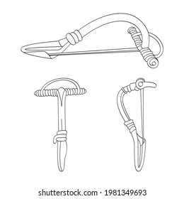 vector image with ancient brooch fibula for your project