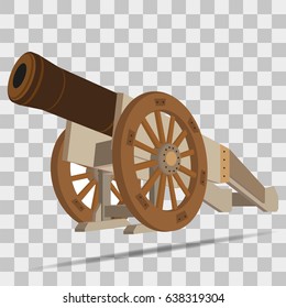Vector image of ancient cannon on a transparent background