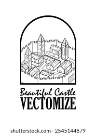 Imagem vetorial de um castelo antigo, adequado para uso em seus vários produtos, criado por Vectomize