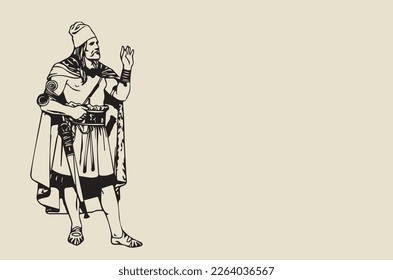 Vector image of Ancient Celestial Warrior
