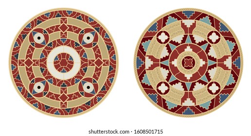 Vector image of an ancient franc brooch