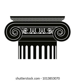 Vector image of ancient Greek capitals of columns isolated on white background.