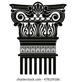 Vector image of ancient Greek columns with pilasters.
