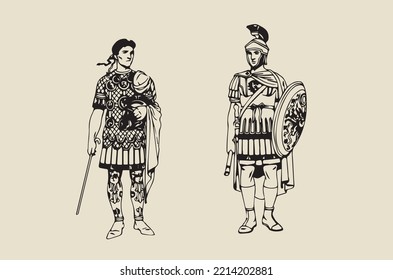 Imagen vectorial - antiguos generales romanos