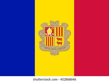 Vector image of  Andorra flag.  Proportion 7:10. EPS10.