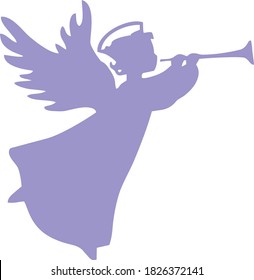 Vector image of an angel with a pipe