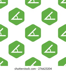 Vector image of angle in hexagon, repeated on white background