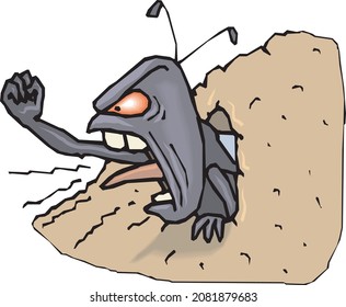 Vector Image Of An Angry Ant
