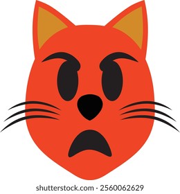 vector image of angry cat facial expression.